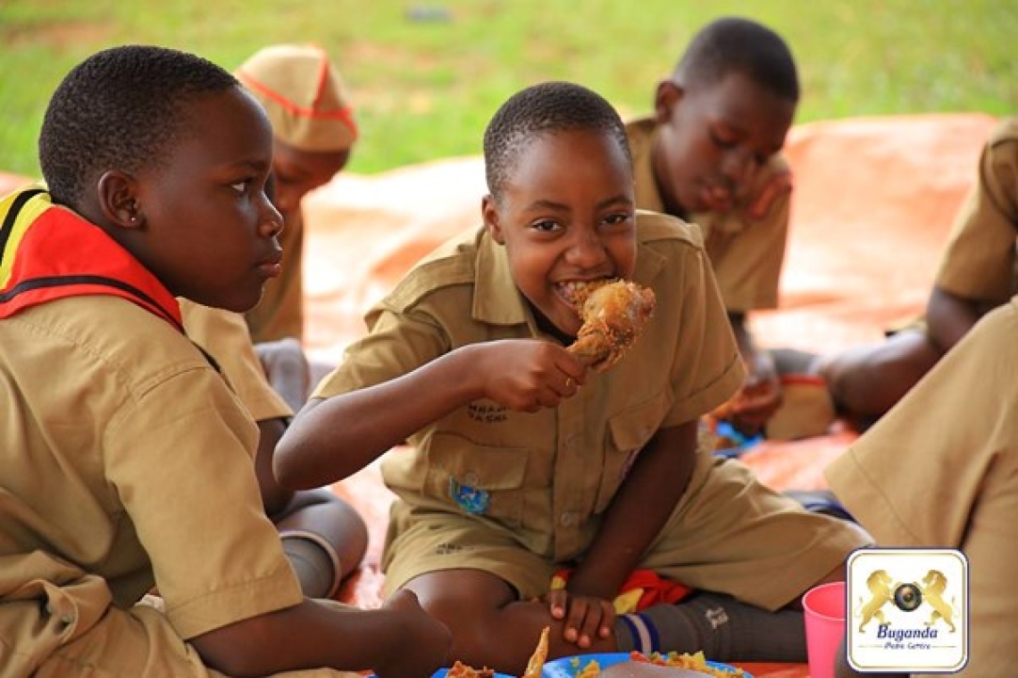 Children happily enjoying a meal together